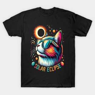 View Totality April 8 2024 Astronomy cat Solar Eclipse T-Shirt